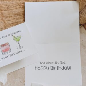 Funny Birthday Card For Drinkers. Happy Birthday Cocktails Card. Alcohol Joke Birthday Card. Hilarious Birthday Card For Best Friend. I Only Drink On Two Occasions Card