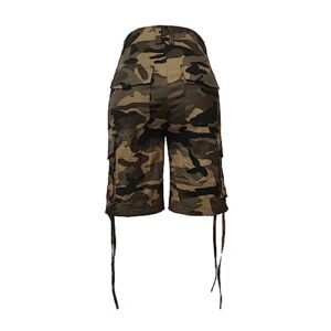 booty shorts for women sexy slutty butt lift Womens Bermuda 7" Shorts Camo Print Elastic Waist Pocketed Casual Shorts Summer Fashion Workout Cargo Shorts for Ladies Army Green 2XL