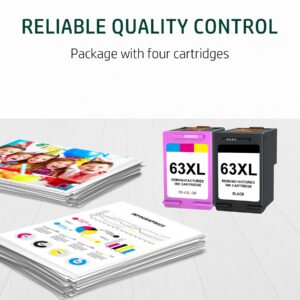 7Magic Remanufactured Ink Cartridge Replacement for HP 63 Ink 63XL Compatible for HP Envy 4520 4512 OfficeJet 3830 4650 4655 5255 5258 5200 3833 DeskJet 1112 2130 3630 3633 Printer (1 Black, 1 Color)