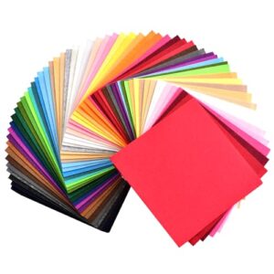 60pcs felt fabric sheets - 4x4 inch diy craft felt, 1mm thick non-woven patchwork material for school projects & decoration - 40 assorted colors (10 x 10cm)