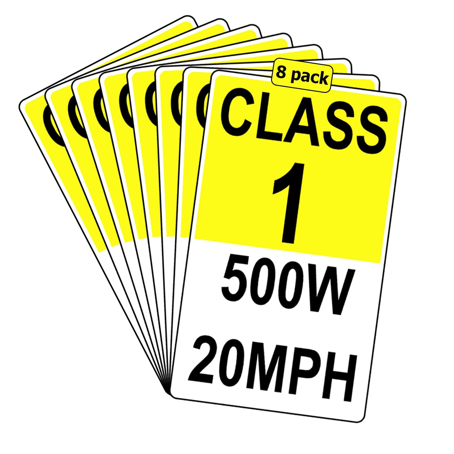 8 Pack Electric Bicycle Frame Identification Class Number Stickers Decals 2X 3.5 Inch - E-Bike Class Number Sign Mark Weatherproof E-Bike Stickers for Electric Bicycle Class Number,Class 1 500W 20MPH