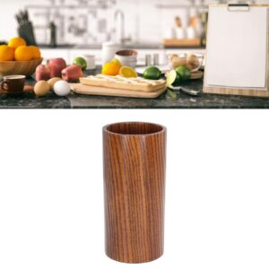 Wooden Kitchen Utensil Holder, 7.8x3.5inch Round Wooden Chopstick Storage Barrel for Spoons Spatula Spurtles Straws Cooking Tools