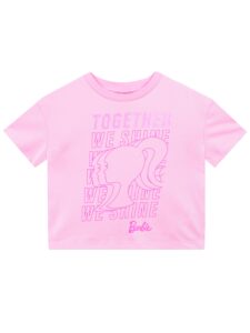 barbie tshirt girls | cotton girls summer tops girls short sleeve shirt | pink 10