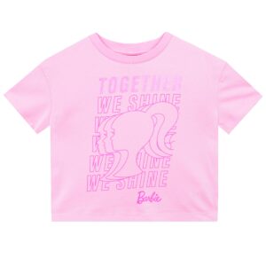 Barbie Tshirt Girls | Cotton Girls Summer Tops Girls Short Sleeve Shirt | Pink 10