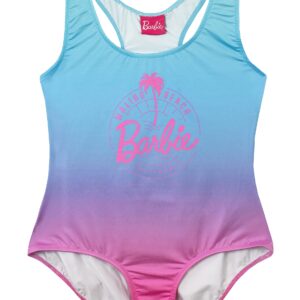 Barbie Swimming Costume | Malibu Beach Womens Swimsuit | Pink One Piece Swimsuit for Women | L | Official Merchandise