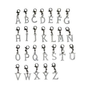 Letter Clip On Charms Zipper Pulls Initials, Silver Alphabet Letters, Personalized Zipper Pull With Initial, Your Choice! (M)