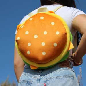 Burger Bag - Spacious Soft Plush Backpack with Adjustable Straps, for Travel and more (12x12 inch)