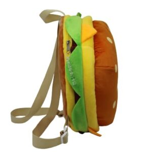 Burger Bag - Spacious Soft Plush Backpack with Adjustable Straps, for Travel and more (12x12 inch)