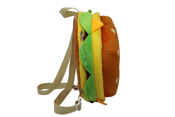 Burger Bag - Spacious Soft Plush Backpack with Adjustable Straps, for Travel and more (12x12 inch)