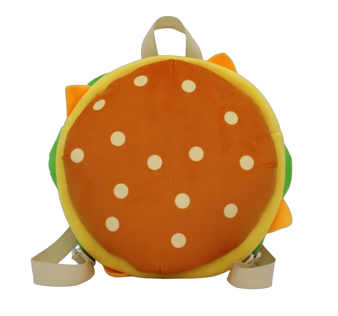 Burger Bag - Spacious Soft Plush Backpack with Adjustable Straps, for Travel and more (12x12 inch)