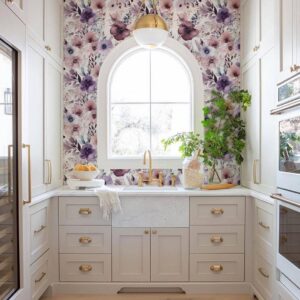 HAOKHOME 93349 Floral Peel and Stick Wallpaper Removable Wall Paper Mauve/Purple/White Vinyl Stick on Wall Contact Paper 17.7in x 9.8ft