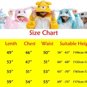 RULTA Animal Onesie for Women Men Adult Costume Cosplay One Piece Pajamas Halloween Xmas Gifts (US, Alpha, X-Large, yellow pineapple)