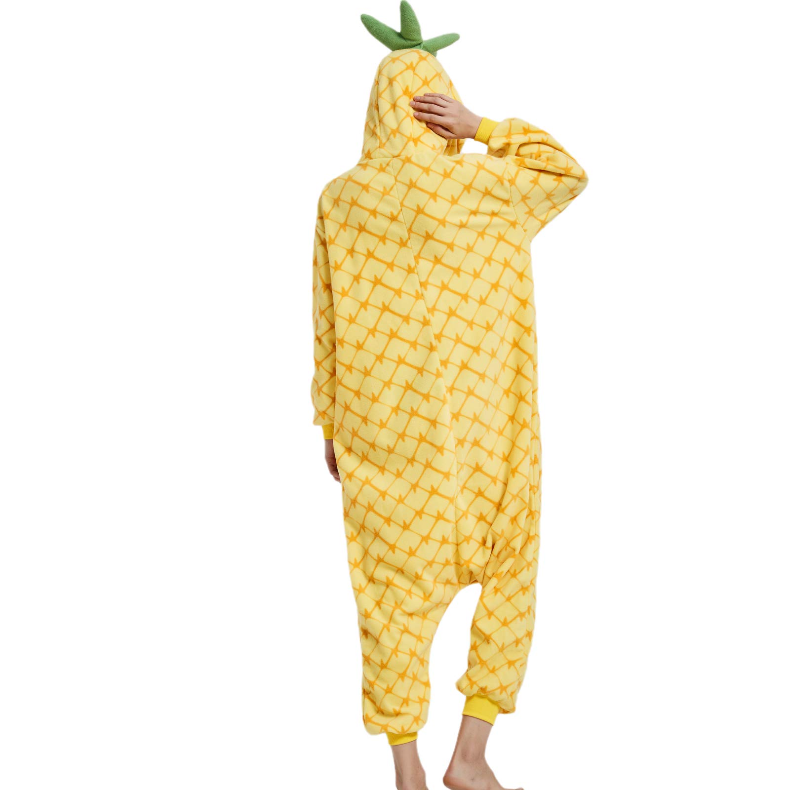 RULTA Animal Onesie for Women Men Adult Costume Cosplay One Piece Pajamas Halloween Xmas Gifts (US, Alpha, X-Large, yellow pineapple)