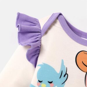 Disney Princess Rapunzel Ariel Belle Tiana Baby Girls Ruffle Long Sleeve Romper Newborn to Infant Apricot 0-3 Months