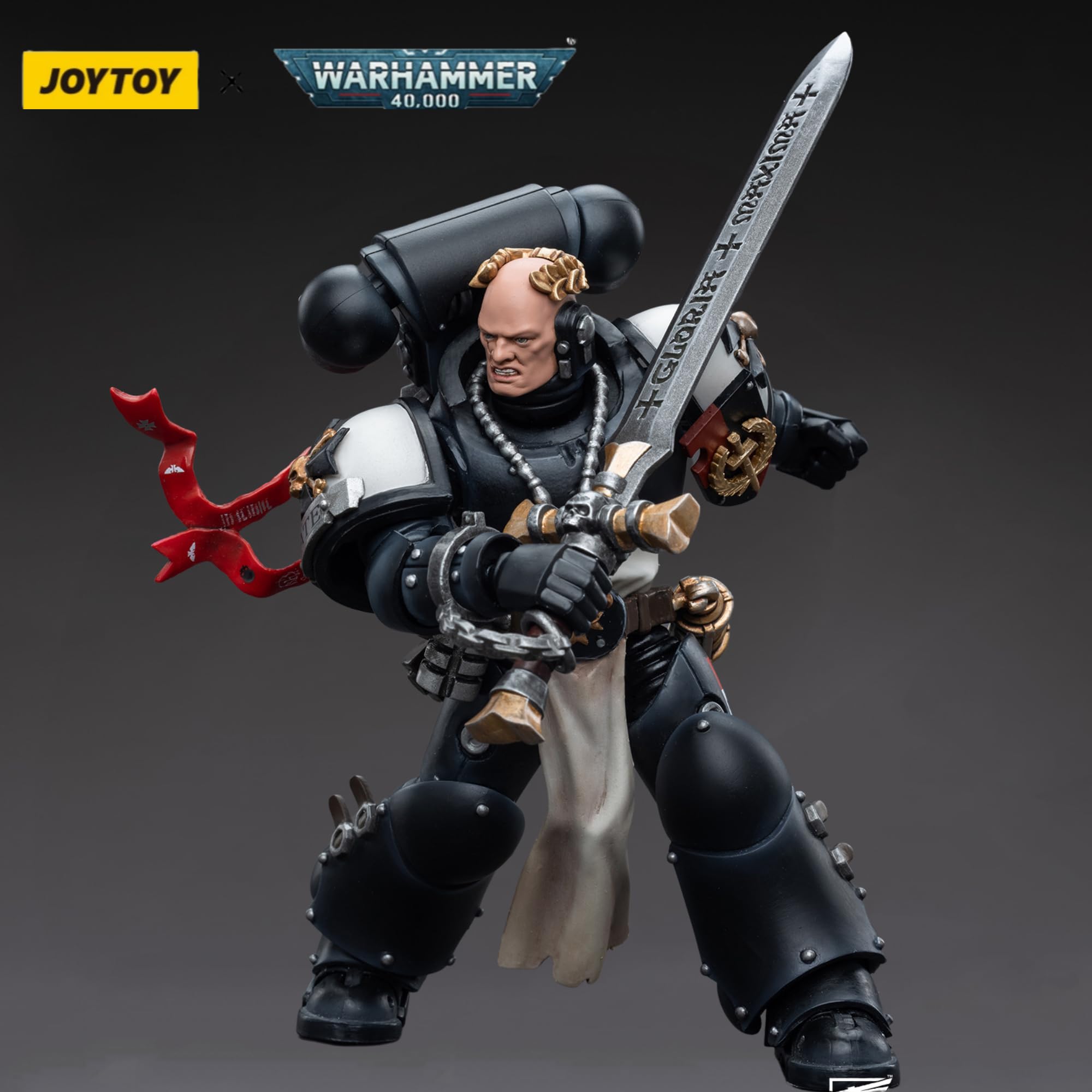 JOYTOY Warhammer 40,000 1/18 Action Figure Black Templars Emperor's Champion Bayard's Revenge Collection Model Christmas Birthday Gift