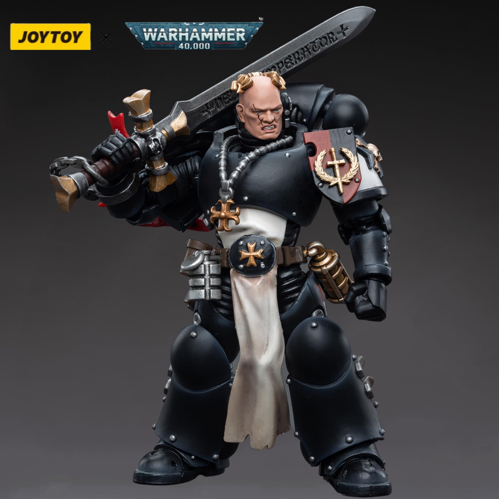 JOYTOY Warhammer 40,000 1/18 Action Figure Black Templars Emperor's Champion Bayard's Revenge Collection Model Christmas Birthday Gift