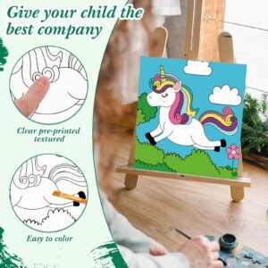 Sherr 12 Pcs Pre Drawn Canvas Pre Printed Canvas Set for Adults Kids Cute Printed Canvas to Paint Canvas Set Theme Canvas Painting for Party Favor(Cute Animals,8 x 8 Inch)