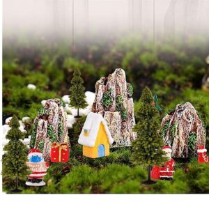 alblinsy 10pcs Green Scenery Landscape Model Cedar Trees Train Scenery Landscape Pine Miniature Diorama Trees Mixed Model for Road Architecture Building DIY Decoration