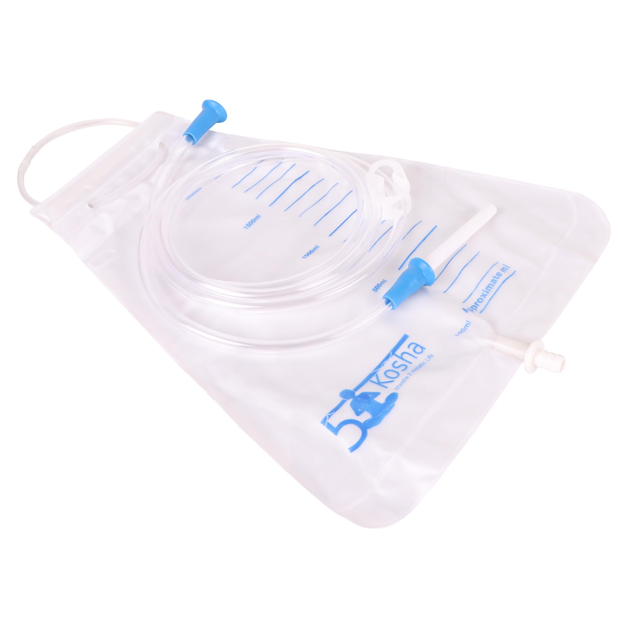 5KOSHA Super Economical Enema Bag Kit (2 Quart) - BPA and Latex Free - Foldable and Compact (Pack of 1)