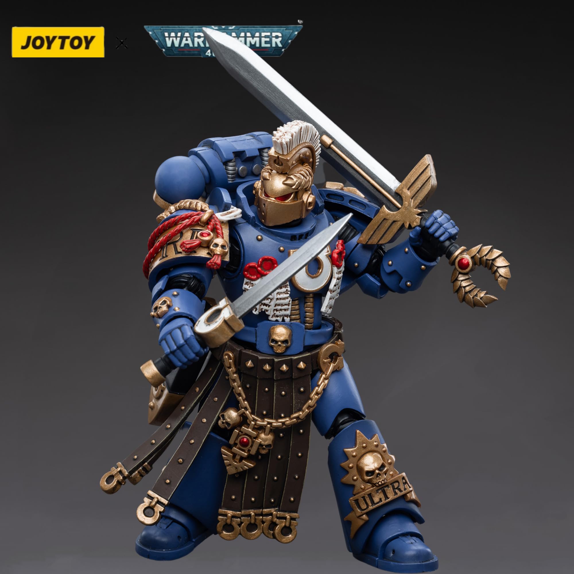 JOYTOY Warhammer 40,000 1/18 Action Figure Ultramarines Honour Guard Chapter Champion Collection Model Figures (4.88inch)