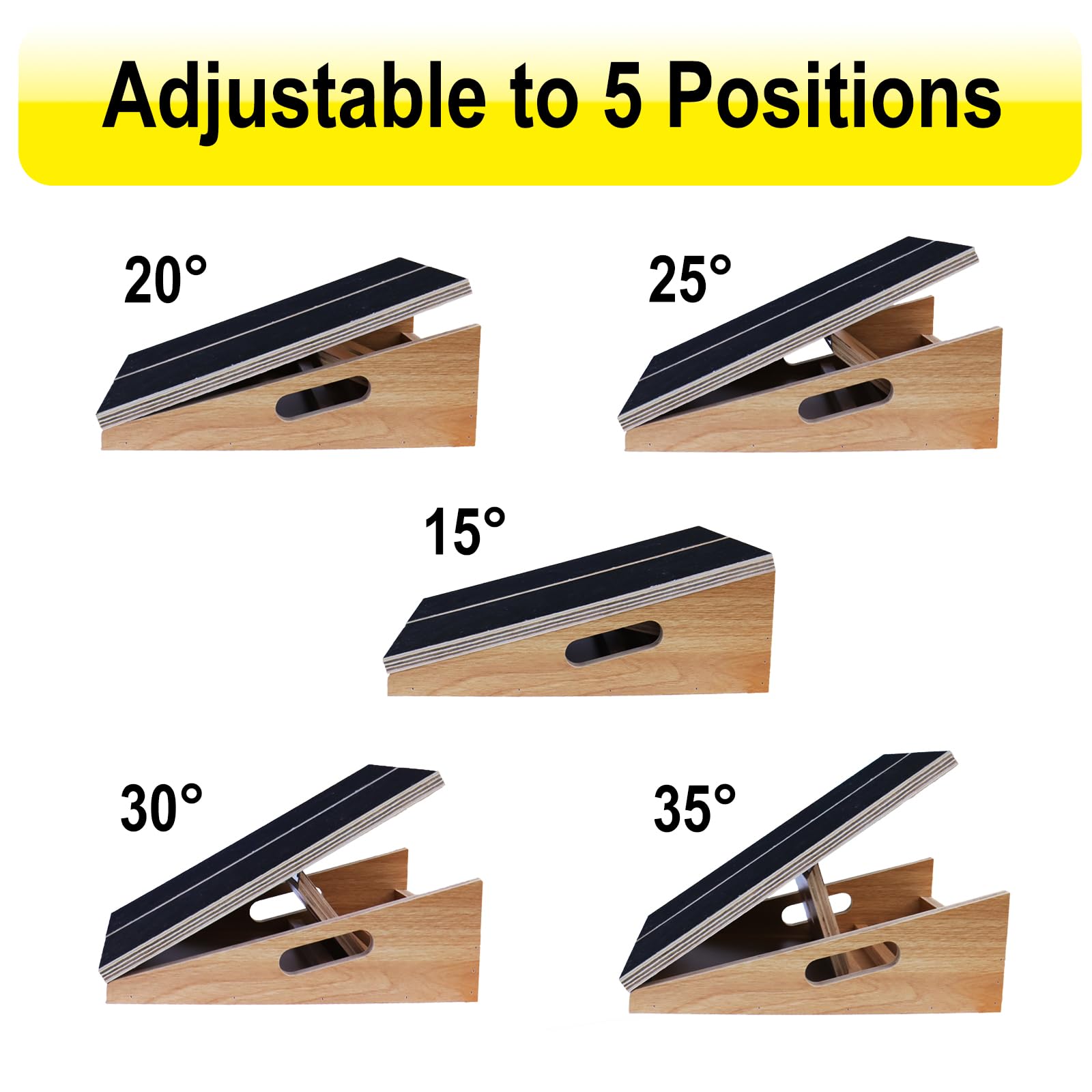 ALOUKA Slant Board for Calf Stretching, (Thickened version) Incline Board and Posture Board, Calf Stretcher Slant Board, Slantboard Wedge for Ankles with 5 Adjustable Angles