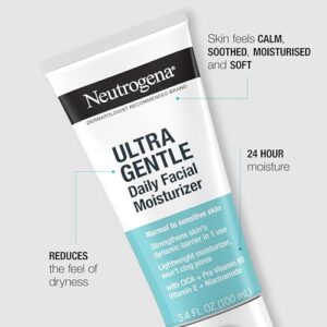 Neutrogena Fragrance Free Daily Facial Moisturizer, Face Moisturizer for Sensitive & Dry Skin with Vitamin B3, Pro-Vitamin B5 & Vitamin E, Supports Skin's Dynamic Barrier, 3.4 fl. oz