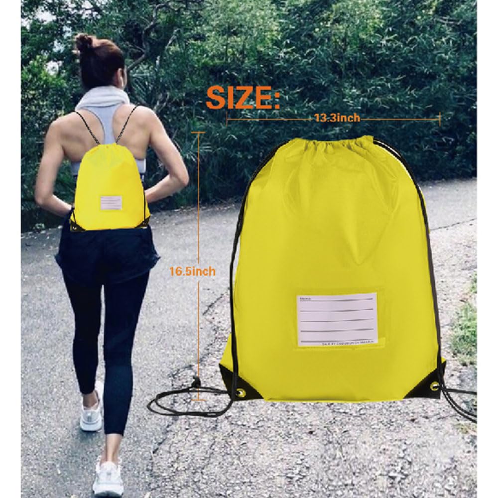 40 Pcs Drawstring Bags,Bulk Draw String Backpack, DIY Gym Sports Cinch Bag Sackpack for Women Men, Yellow