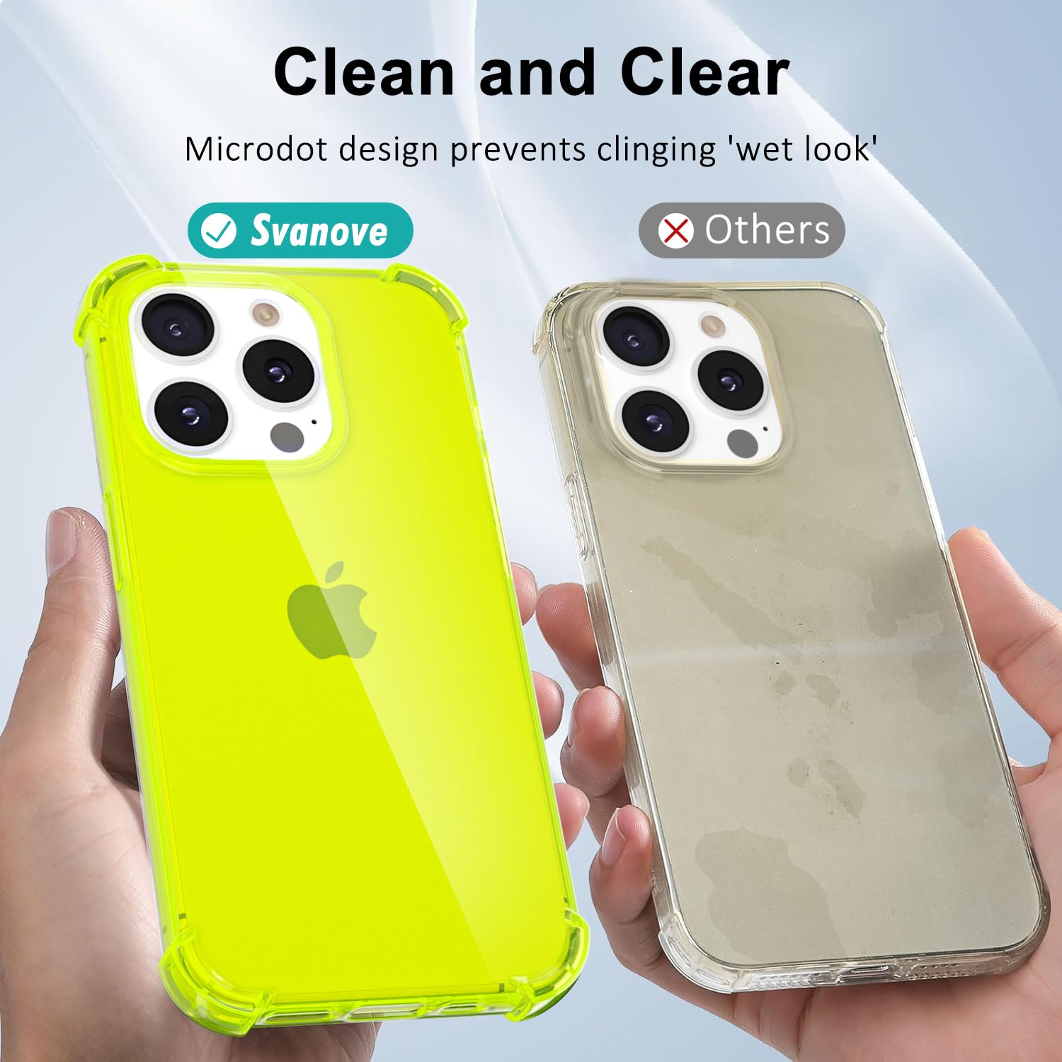 Svanove for iPhone 13 Pro Max Case Clear, Neon Bright Vibrant Color, Transparent Jelly Protective Silicone Phone Case Design for Women Girly Cute, Thin Slim Fit Soft Flexible TPU Bumper, Neon Yellow