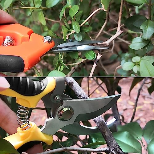 2 Pack Pruning Shears, Garden Shears, Stainless Steel Pruning Shears for Gardening, Garden Clippers, Gardening Tools Scissors with Soft Grip Handle