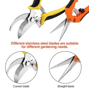 2 Pack Pruning Shears, Garden Shears, Stainless Steel Pruning Shears for Gardening, Garden Clippers, Gardening Tools Scissors with Soft Grip Handle