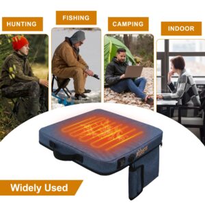 MYDAYS Portable Heated Seat Cushion, Memory Foam Heating Seat Pad for Outdoor Stadium Bleacher Camping, Power Bank Not Included（Blue）