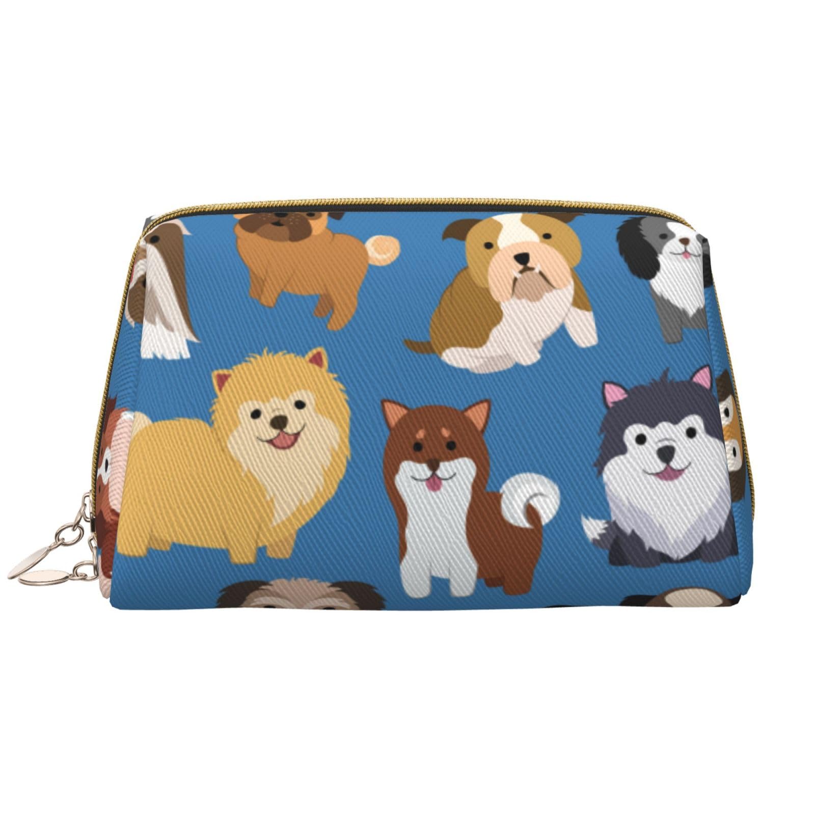 MZERSE Vintage Makeup/Travel/Cosmetic Portable Bag with Zipper, Lightweight Toiletry Bag Case Pouch Compatible With Cute Puppy Dog, Luxury Cash Pencil Bag Gift