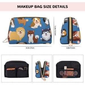 MZERSE Vintage Makeup/Travel/Cosmetic Portable Bag with Zipper, Lightweight Toiletry Bag Case Pouch Compatible With Cute Puppy Dog, Luxury Cash Pencil Bag Gift