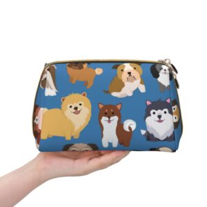 MZERSE Vintage Makeup/Travel/Cosmetic Portable Bag with Zipper, Lightweight Toiletry Bag Case Pouch Compatible With Cute Puppy Dog, Luxury Cash Pencil Bag Gift