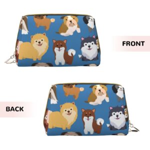 MZERSE Vintage Makeup/Travel/Cosmetic Portable Bag with Zipper, Lightweight Toiletry Bag Case Pouch Compatible With Cute Puppy Dog, Luxury Cash Pencil Bag Gift