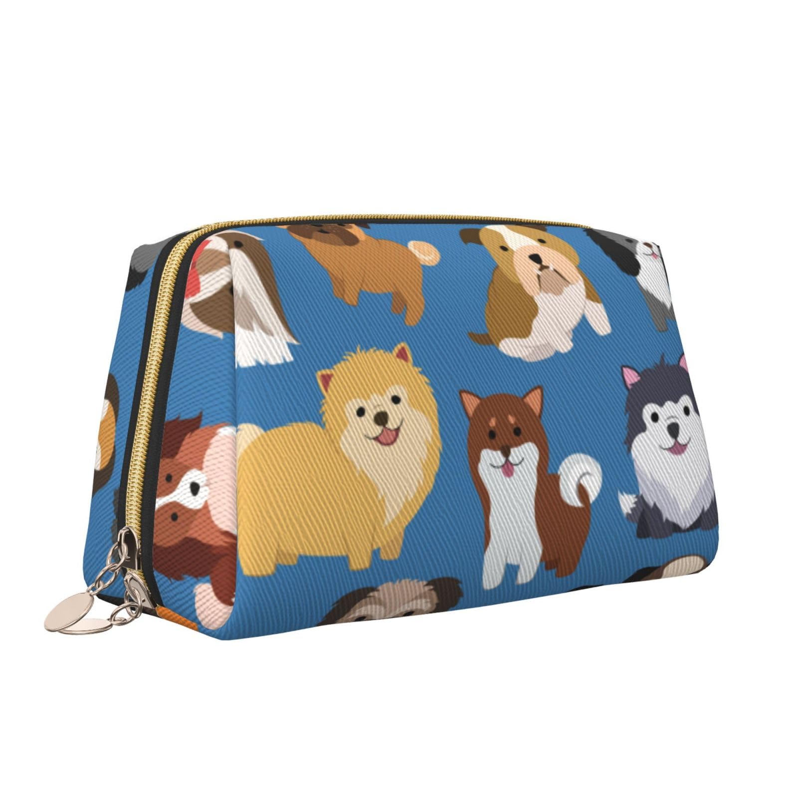 MZERSE Vintage Makeup/Travel/Cosmetic Portable Bag with Zipper, Lightweight Toiletry Bag Case Pouch Compatible With Cute Puppy Dog, Luxury Cash Pencil Bag Gift