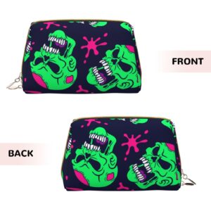 Womens Cosmetic Bag Compatible With Cool Funny Zombie Skull, Makeup Bag Pouch, Luxury Portable Coin Purse Travel Bags Case, Lightweight Pencil Pen Organizer, Water Resistant Bag with Zipper