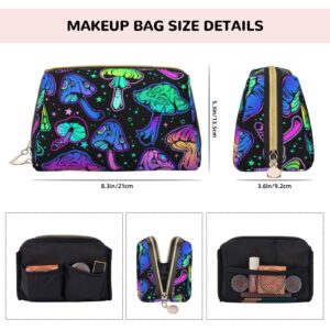 MZERSE Vintage Makeup/Travel/Cosmetic Portable Bag with Zipper, Lightweight Toiletry Bag Case Pouch Compatible With Goth Gothic Hippie Trippy Magic Mushroom, Luxury Cash Pencil Bag Gift