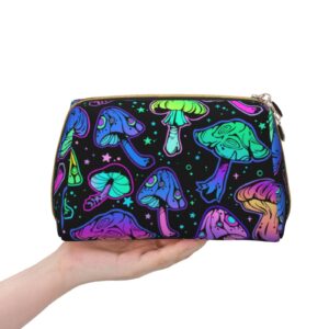 MZERSE Vintage Makeup/Travel/Cosmetic Portable Bag with Zipper, Lightweight Toiletry Bag Case Pouch Compatible With Goth Gothic Hippie Trippy Magic Mushroom, Luxury Cash Pencil Bag Gift