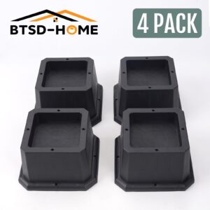 BTSD-home Furniture Risers 2 Inch Bed Risers Heavy Duty Adjustable Dorm Bed Lifts Risers Table Desk Chair Leg Extenders 4 Pack Black