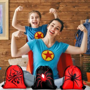 Lothee 30 Pcs Spider Web Drawstring Bags Birthday Party Decoration Spider Goodie Bag Kid Backpack for Birthday Party Supplies (Novel Style)