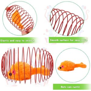 BENBO Cat Spring Balls, 3Pcs Stretchable Cat Springs Toys Interactive Caged Rats Rolling Cat Balls Spiral Crinkle Cat Toys Playful Coils Spring Toy for Kitten Cat Pet Indoor Play (Random Color)