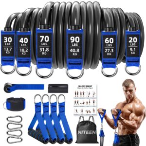 niteen 310lb heavy duty resistance bands set for home workout effective exercise bands for full-body workout, physical therapy,resistance bands with handles, door anchor, legs ankle straps