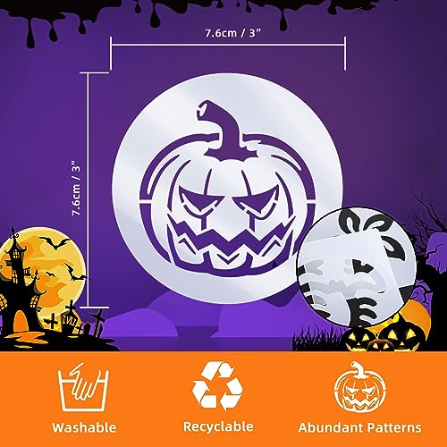 Winmany 48PCS Stencil Template for Painting Halloween Drawing Template Reusable Openwork Stencil Painting DIY Crafts on Wood Wall Home Decor (48PCS Halloween)