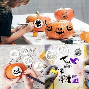 Winmany 48PCS Stencil Template for Painting Halloween Drawing Template Reusable Openwork Stencil Painting DIY Crafts on Wood Wall Home Decor (48PCS Halloween)