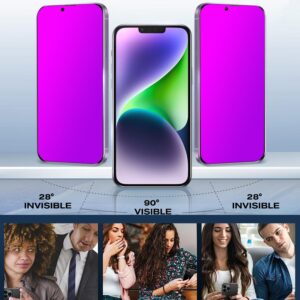 Ivachell 2 Pack compatible with iPhone 13 Pro Max and compatible with iPhone 14 Plus Privacy Screen Protector 28 Degree Anti-Spy Gradient Colorful tempered glass Private Anti-Blue Light Full Coverage Bubble Free Case Friendly HD 6.7 inch - Purple