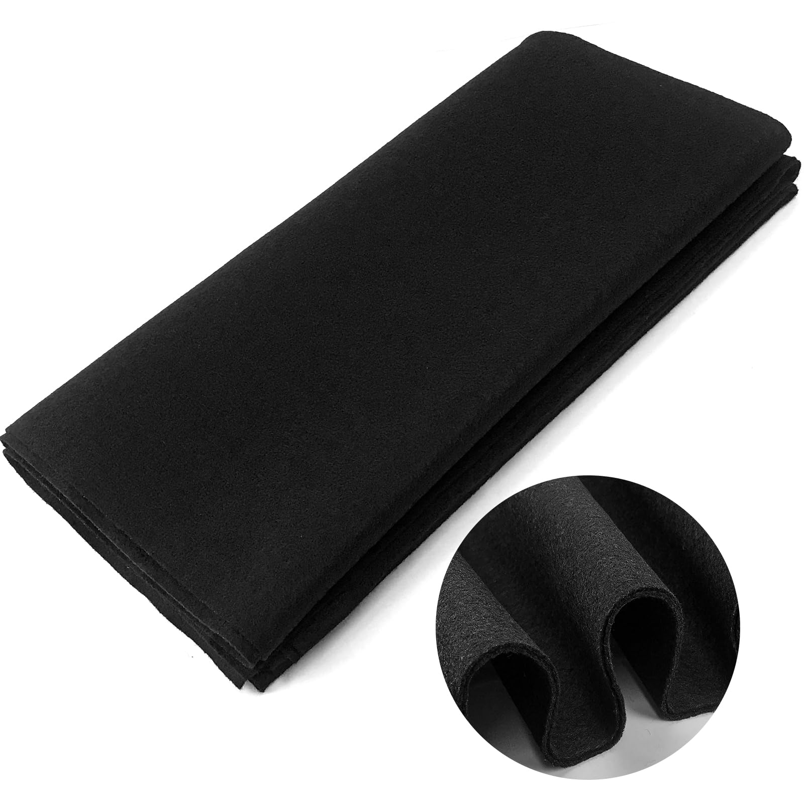 Mililanyo 2 Yard Felt Fabric Sheets Soft Felt Sheet 1.4mm Thick Felt Fabric by The Yards Non-Woven Acrylic Handmade Felt Fabric for DIY Sewing, Arts&Crafts (Black)