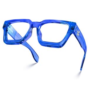 VISOONE Blue Light Blocking Glasses Rectangle Chic Preppy Look MultiColor Frame for Women Men RIVER