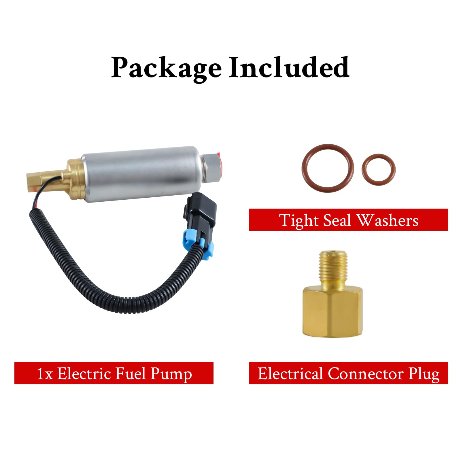 FUSCH Electric Low Pressure Fuel Pump Compatible with Mercury Mercruiser Marine Boat 4.3L 5.0L 5.7L V6 V8 with Carburetor Engines Replaces#：935432 18-8868 861155A3