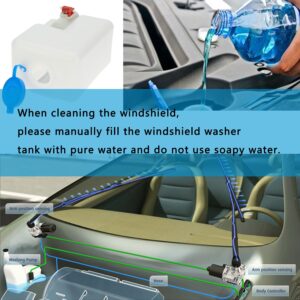 Universal Windshield Washer Reservoir Tank Kit,12V Windshield Washer Bottle with Wiper Pump,Washer Nozzle & Button Switch,OEM#160186 Washer Fluid Reservoir Kit Fit for Car UTV ATV Boat